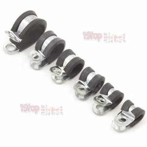 METAL GOMA P CLIPS SUJETADORES DE CABLES TUBOS LAZOS METAL CLIPS GOMA P CLIPS NUEVO - Imagen 1 de 1