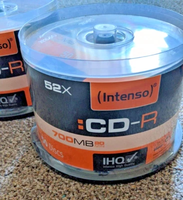 INTENSO Blank 50discs CD-R 700 MB 80Mins 52x 50pack Cakebox/Spindle New & Sealed - Image 1 of 3