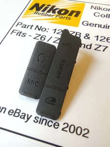 Genuine Nikon USB / MIC / HDMI Rubber Port Cover Set Fits: Z6 / Z6II & Z7 / Z7II - Afbeelding 1 van 8