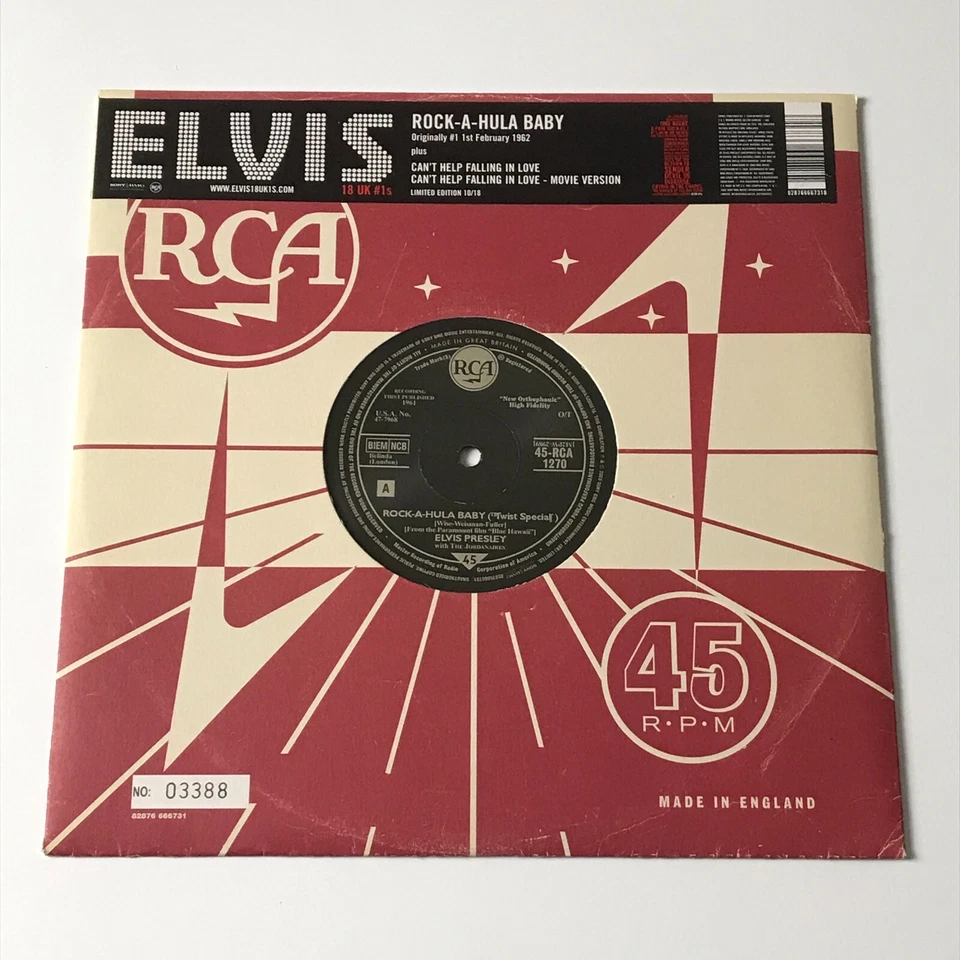 Elvis Presley - Rock-a Hula Baby 10" Ltd Edn Vinyl Record - 45-RCA-1270 Nr Mint Foto 1 de 1