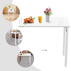 White Wall Mounted Folding Table Wood Folding Dining Table Folding Table - Picture 1 of 21