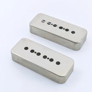 Lindy Fralin Raw Nickel  P90 Soapbar Pickup Covers - Pair /Mounting Strips - Picture 1 of 3