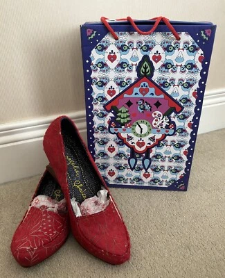 Quirky Irregular Choice Red Ponyskin Lucky Lipstick Heel Shoes EU 38 UK 5 NEW - Image 1 of 4