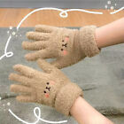 1 Pair Winter Plush Gloves Warm Gloves Embroidery Blush Bear Knitted Glov7h