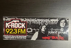 Pegatina parachoques Howard Stern K-Rock 92.3 Jimmy Page Robert Plant Led Zeppelin - Imagen 1 de 2