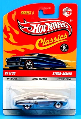 2008 HOT WHEELS STUDA-BEAKER - SLATE BLUE - 5 SPOKE RED LINE - CLASSICS SERIES 5 - Image 1 of 3
