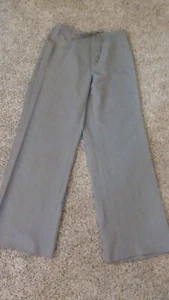 SPIEGEL Brand Vintage Slacks Light Gray Zip Front Vertical Lining Wider Leg 10 - Picture 1 of 3