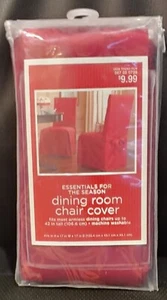 NEW: Essentials for the Season Christmas Red Dining Room Chair Slip Cover - Picture 1 of 3