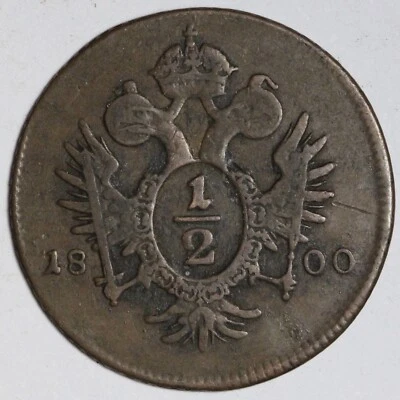 1800-A Austria 1/2 Kreuzer E399 T  Foto 1 de 2