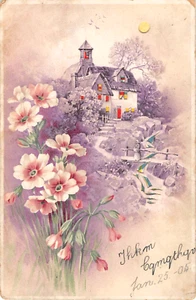 1905 Hold to Light Cottage & Small Bridge post card - Picture 1 of 2