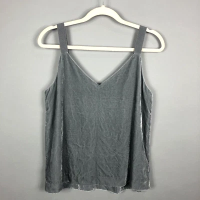 J. Crew Velvet Velour  Drapey Cami Tank SZ S Gray V-Neck Party Formal NEW AE893 - Image 1 of 4