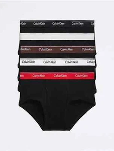 Calvin Klein 100% Cotton Classics 5-Pack Brief, BLACK MULTI COLOR WAISTBAND - Picture 1 of 2