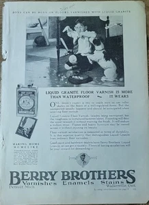 Barniz de piso de granito líquido Berry Brothers 1925 niño perro Andrew Loomis anuncio de arte - Imagen 1 de 1