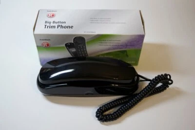 Radio Shack Teléfono Negro Botón Grande Pared Escritorio Trim Teléfono 43-3222 Foto 1 de 4