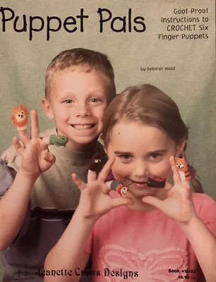 Puppet Pals Goof-Proof Instructions to crochet six finger puppets - Image 1 of 2
