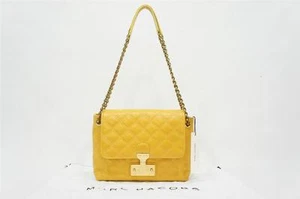 MARC JACOBS BAROQUE LARGE SINGLE YELLOW LEATHER SHOULDER BAG $895 NWT Sold Out - Picture 1 of 1
