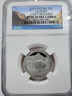 2011-S Silver Proof Quarter Glacier Ultra Cameo NGC PF70 25C PR70DCAM PF 70 - Image 1 of 4