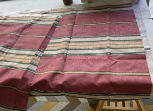 P KAUFMANN Screen Printed Fabric Scotchguard Floral Striped Damask  - Picture 1 of 8