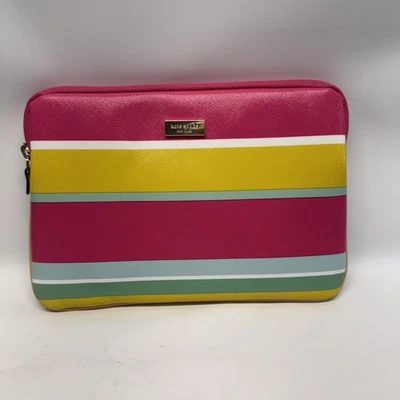 Kate Spade New York iPad Mini Estuche Acolchado Rayas Usado en Excelente Condición Bolsa con Cremallera Foto 1 de 4