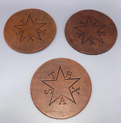 Juego de 3 posavasos Texas estampados de cuero Foto 1 de 4