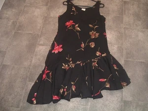 size 14 together black red floral dress with asymetrical frill hem - Picture 1 of 2