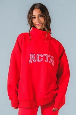 XXS/XS Acta Halle Sandberg Essential Cuello Simulado Rojo Caliente Pata de Gallo NUEVA PREVENTA Foto 1 de 4