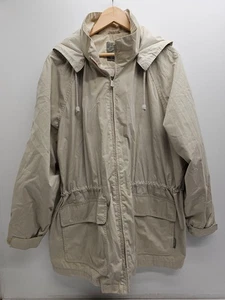 Pacific Trail Outdoor Wear Hooded Jacket Beige Full Zip Drawstring Lined Vtg - Picture 1 of 9