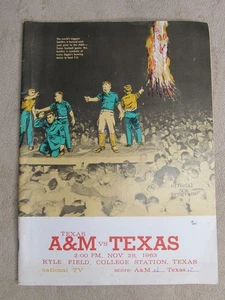 Vintage 1963 Texas A&M vs Texas programma ufficiale 28 novembre 1963 Kyle Field - Foto 1 di 8
