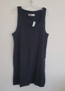 NWT Free People Beach Tracey Mini Ribbed Tank Dress Classy Size Large Black - Imagen 1 de 10