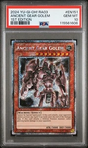2024 Yu-Gi-Oh Ancient Gear Golem RA03-EN151 Platinum PSA 10 (Aug 25) - Picture 1 of 2