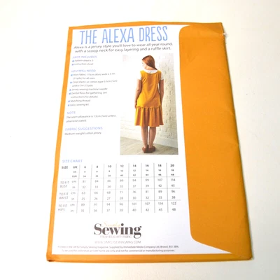 Sz 6-20 THE ALEXA DRESS Pullover Drop-Waist Dress UNCUT Sewing Pattern  - Image 1 of 2