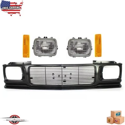 Fits 1991-1993 GMC Sonoma New Front Grille Assembly Headlights Corner Lights 5PC - Image 1 of 4