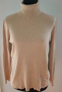 CHICO’s hellbrauner Rippstrick Rollkragen Pullover Damen Gr. 2 Seidenmischung - Bild 1 von 8