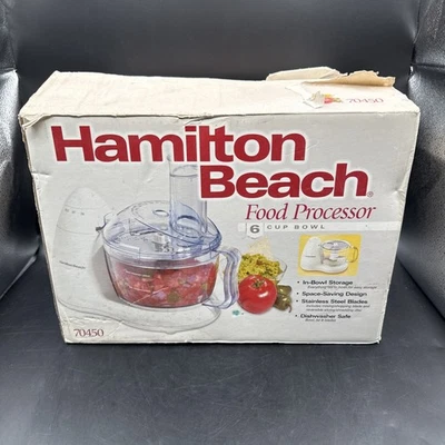 Procesador de alimentos Hamilton Beach modelo 70450 blanco tazón de 6 tazas Foto 1 de 4
