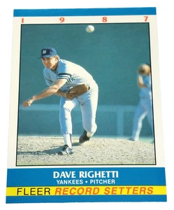 1987 Fleer Baseball Record Setters - Dave Righetti #32 - Bild 1 von 2