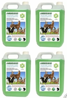 CHEMICAL SUPERSTORE Agriclean Farm Anti-Bacterial Cleaner 4 x 5L (20L Total) Floral Scented