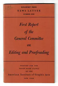 1ST REPORT GENERAL COMMITTEE EDITING & PROOFREADING PROBLEMS - HAROLD HUGO COPY - Foto 1 di 1