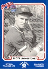 1987 Pan Am Team USA Blue BDK 30 Scott Livingstone Dallas Texas TX Baseball Card