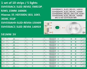 LED Backlight(10) for INSIGNIA NS-55D510NA17 NS-55D510 Sharp LC-55LB4 SVH550AC3 - Picture 1 of 4