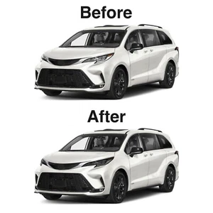 Sienna 25-21 Headlight & Fog Light Smoke Precut Vinyl Tint Overlay - Picture 1 of 7