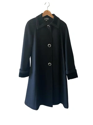 Vintage Jofeld Women’s Wool Blend Coat S Black Overcoat Winter Classic Capsule - Image 1 of 4