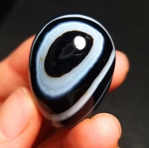 TOP 19G Natural Gobi Agate Eye Agate EGG Crystal Quartz Stone Madagascar QA241 - Picture 1 of 12