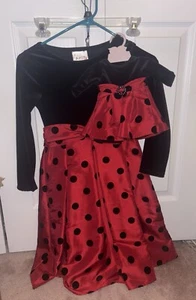 Girl's Black And Red Dress With American Girl Doll Matching Dress, Dolly & Me - Picture 1 of 5