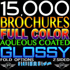 15000 BROCHURE 8.5X14 FULL COLOR CUSTOM PRINTED DOUBLE SIDED 100LB GLOSSY FOLDED