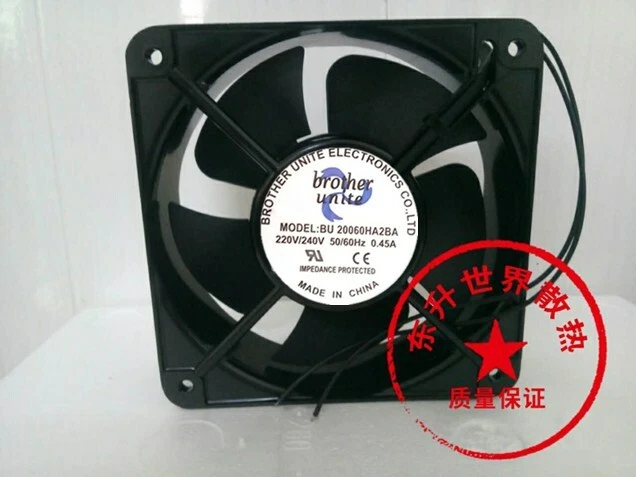 1 PCS Brother unite Fan BU20060HA2BA AC  220V 0.45A 20060  2wire Cabinet fan - Image 1 of 1