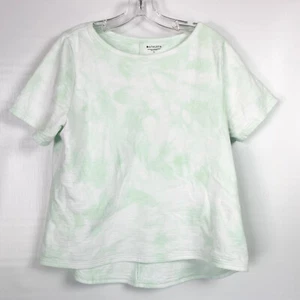 Camisa Athleta Mujer Grande Top Sundown Cuello Barco Manga Corta Verde Claro Tie Dye - Imagen 1 de 7