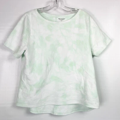 Athleta женщин большой верхний закат лодочкой коротким рукавом рубашка светло-зеленый галстук краситель - Изображение 1 из 4