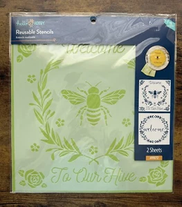 Hello Hobby Set Stencil Riutilizzabili 12" x 12" 2 Fogli 11 Disegni Il Nostro Alveare #49872 - Foto 1 di 8