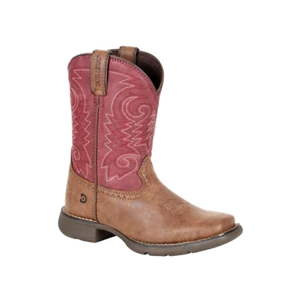 Durango Kid's Lil' Rodeo Briar Brown & Brick Red Western Boot DBT0222TS - Picture 1 of 24