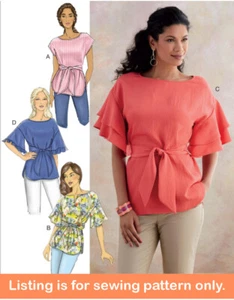 NÄHMUSTER Nähen Damen Kleidung Shirt Oberteil Rüsche Sommer Übergröße 6685 - Bild 1 von 3
